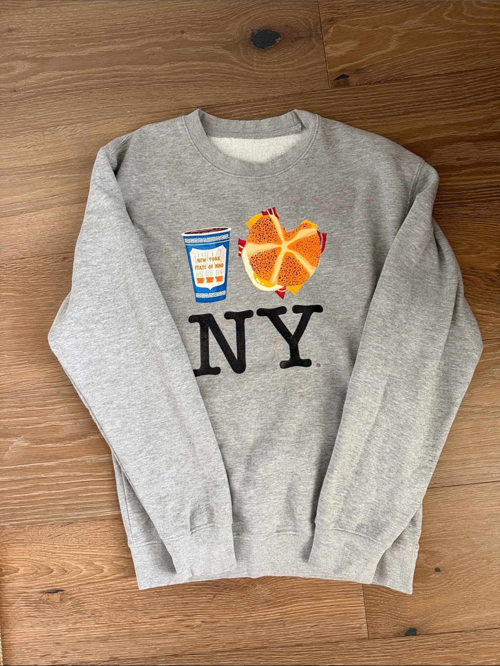 Gray NY Graphic Crewneck Sweatshirt
